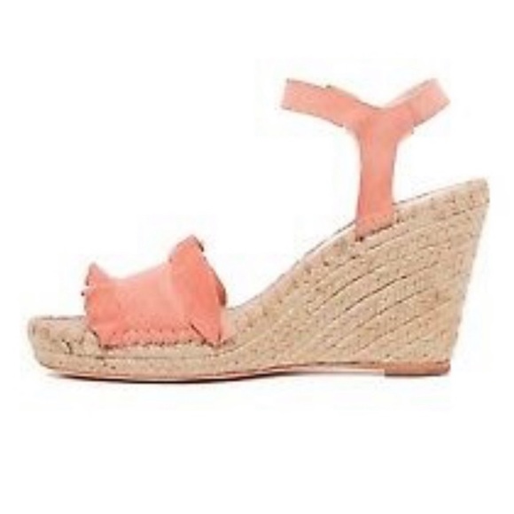 LOEFLER RANDALL Suede Platform Sandals Peach - Picture 5 of 11
